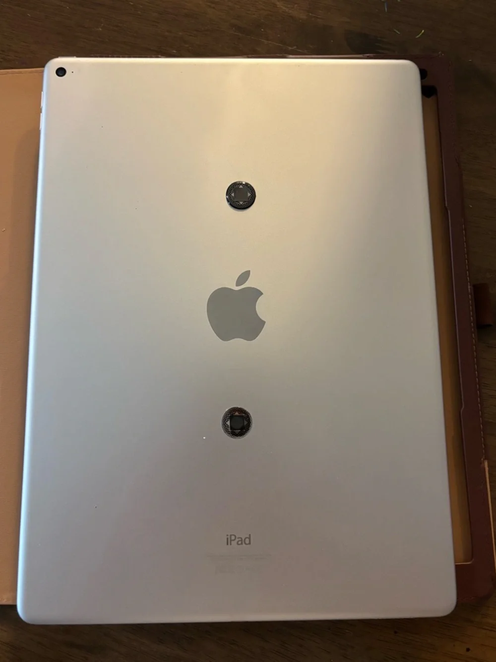 Apple iPad Pro 1st generation with Folio Case in Tan and Dark Brown